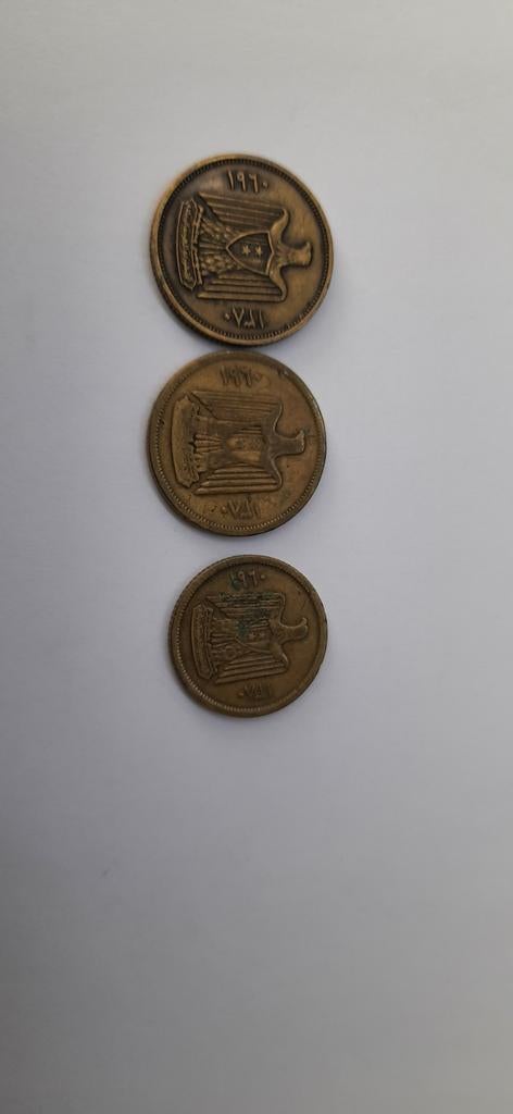Zeldzame munten Syrië en Egypte: 2x 10 cent, 1x 5 cent, Ophalen of Verzenden, Setje