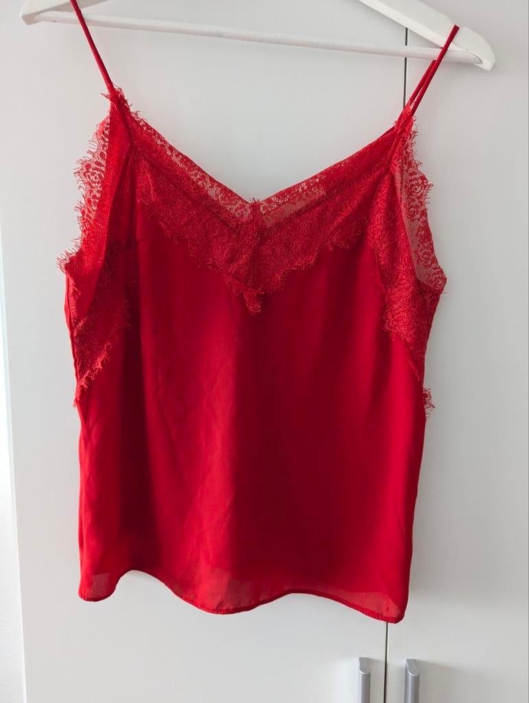 Vera & Lucy Rode Spaghetti Top met Kant | Maat S | Nieuw, Nieuw, Ophalen of Verzenden, Rood, Vera & Lucy