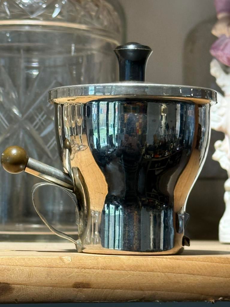 Vintage Haagse suikerpot - Verzilverd, Overige materialen, Gebruikt, Overige typen, Ophalen of Verzenden