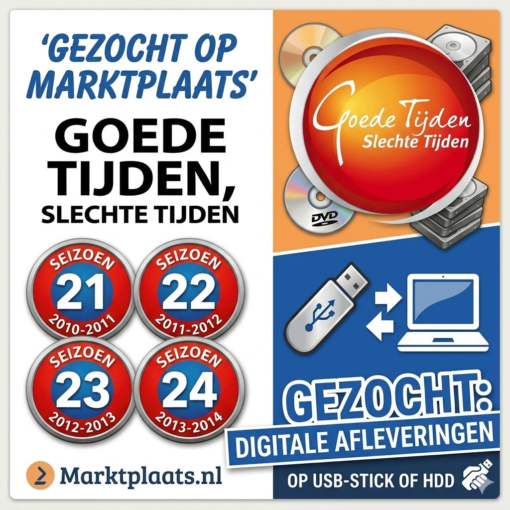GEZOCHT: GTST Seizoen 21, 22, 23 en 24 (Digitaal/USB/HDD), Ophalen of Verzenden, Nieuw, Tv, Overige typen