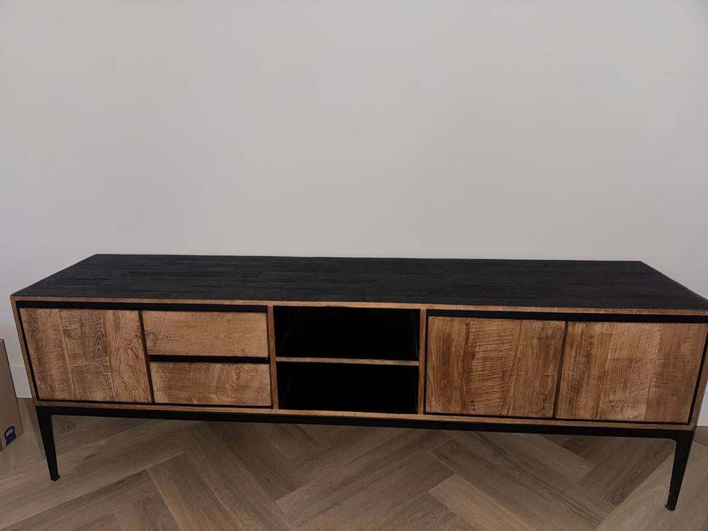 Premium Sewa teakhouten TV meubel, Ophalen, 150 tot 200 cm, Teakhout, Zo goed als nieuw