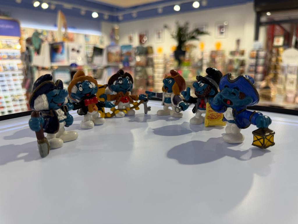 6 Historische Smurfen (onbeschadigd), Verzamelen, Smurfen, Zo goed als nieuw, Verschillende Smurfen, Ophalen of Verzenden
