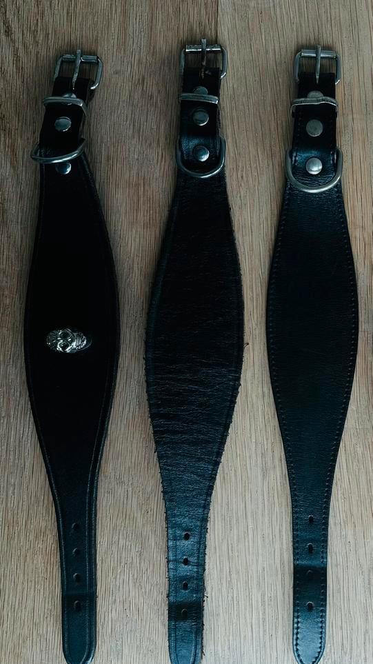 Zwarte leren whippet halsband, Ophalen of Verzenden, Zo goed als nieuw