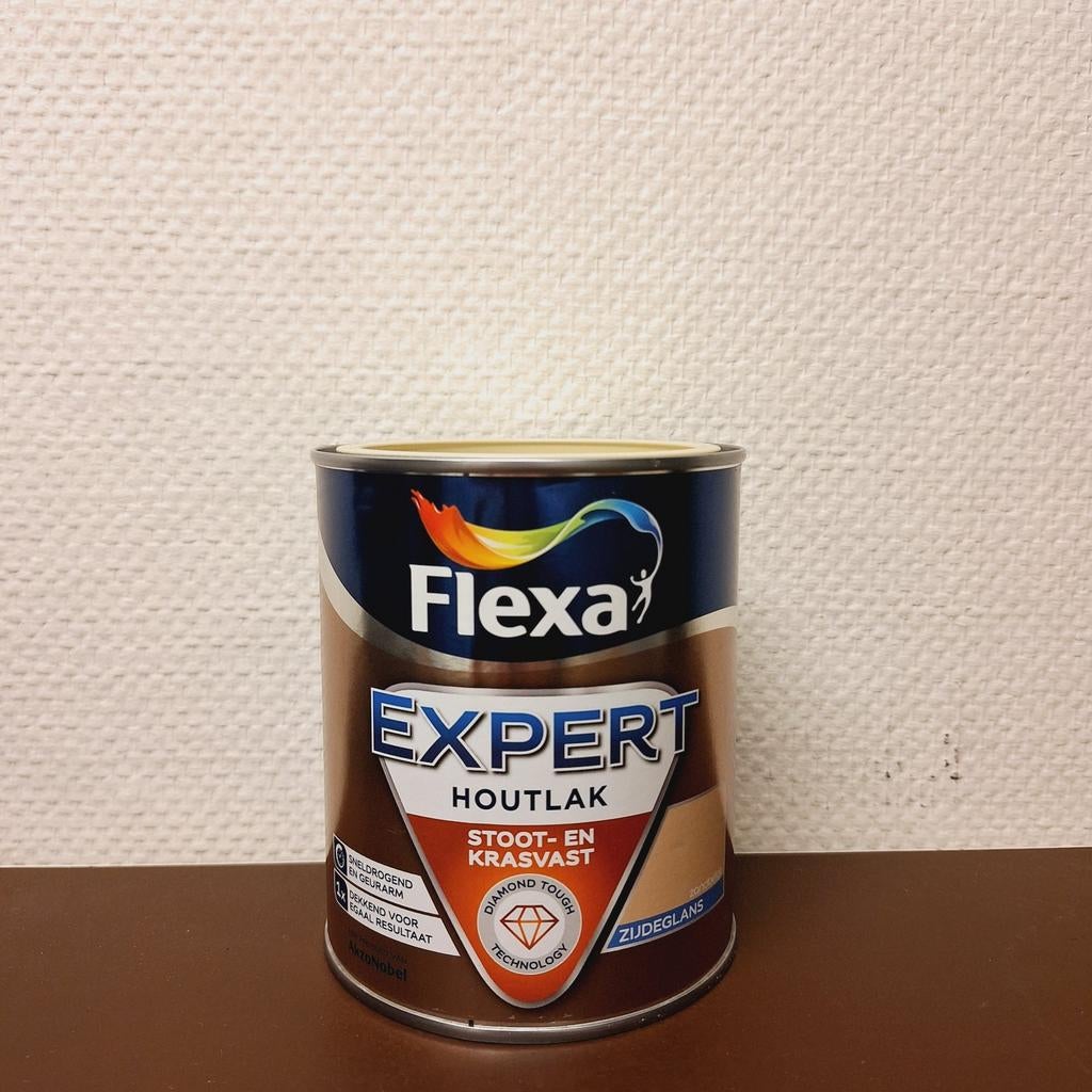 Nieuw: Flexa Expert Houtlak | Zandbeige | Zijdeglans | 0.75L, ., Beige, Nieuw, Ophalen of Verzenden