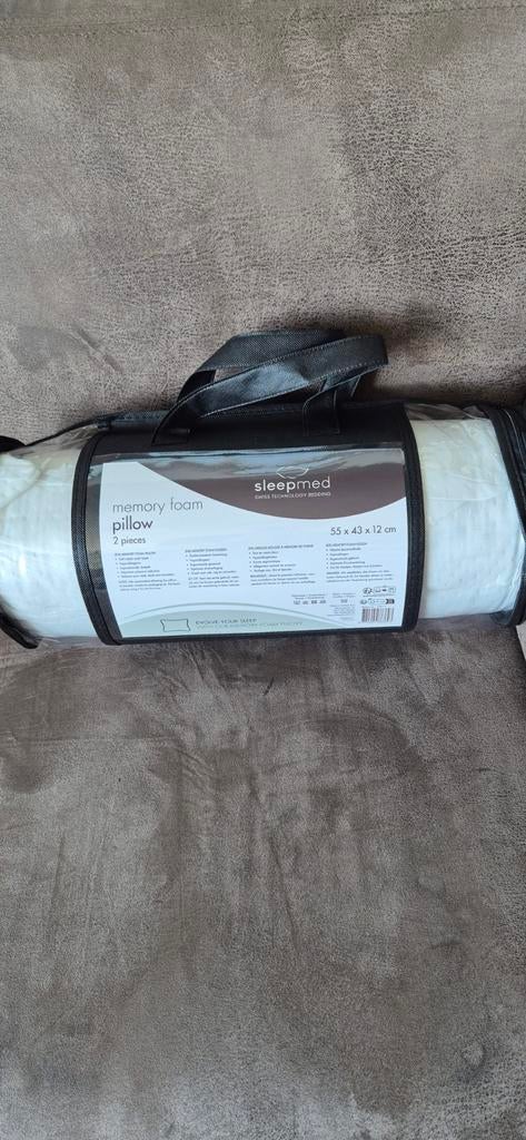 2xSleepmed memory foam kussen Nieuw, Ophalen, Wit, Kussen, Nieuw