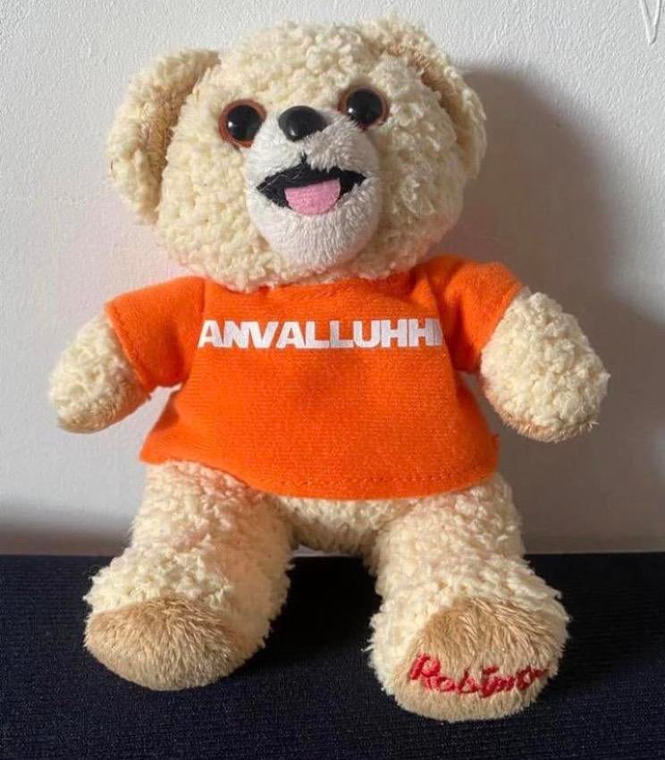 Klein Robijntje met oranje shirt. Lengte 20 cm., Beer, Ophalen of Verzenden, Zo goed als nieuw, Wasbaar