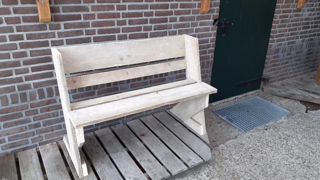 tuinbank van gebruikt steigerhout steigerplanken, Ophalen, Nieuw, Hout