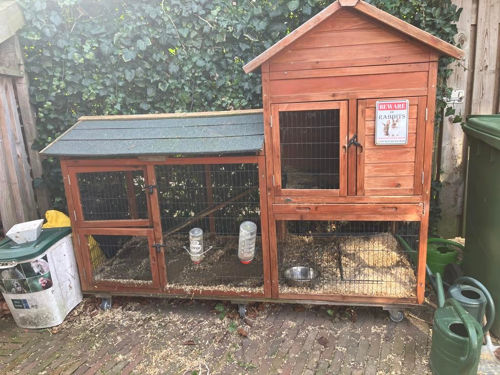 Groot kippenren / honijnenhok op wielen, Dieren en Toebehoren, Ophalen of Verzenden, 90 cm of meer, Hok, 110 cm of meer