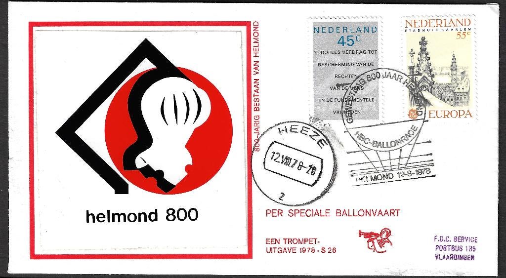 H-72 FDC S 26 Trompet uitgave, Ophalen, Onbeschreven, Nederland