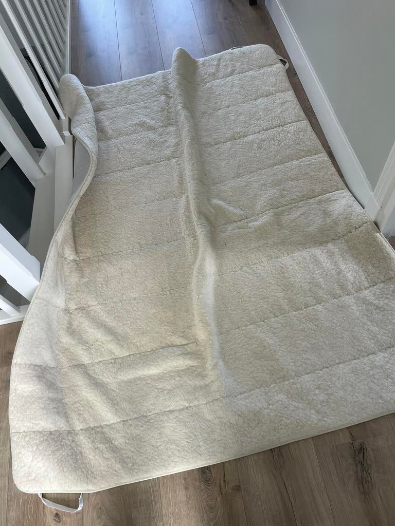 Wollen onderdeken 160 x 200, Gebruikt, Wit, Overige typen, Tweepersoons