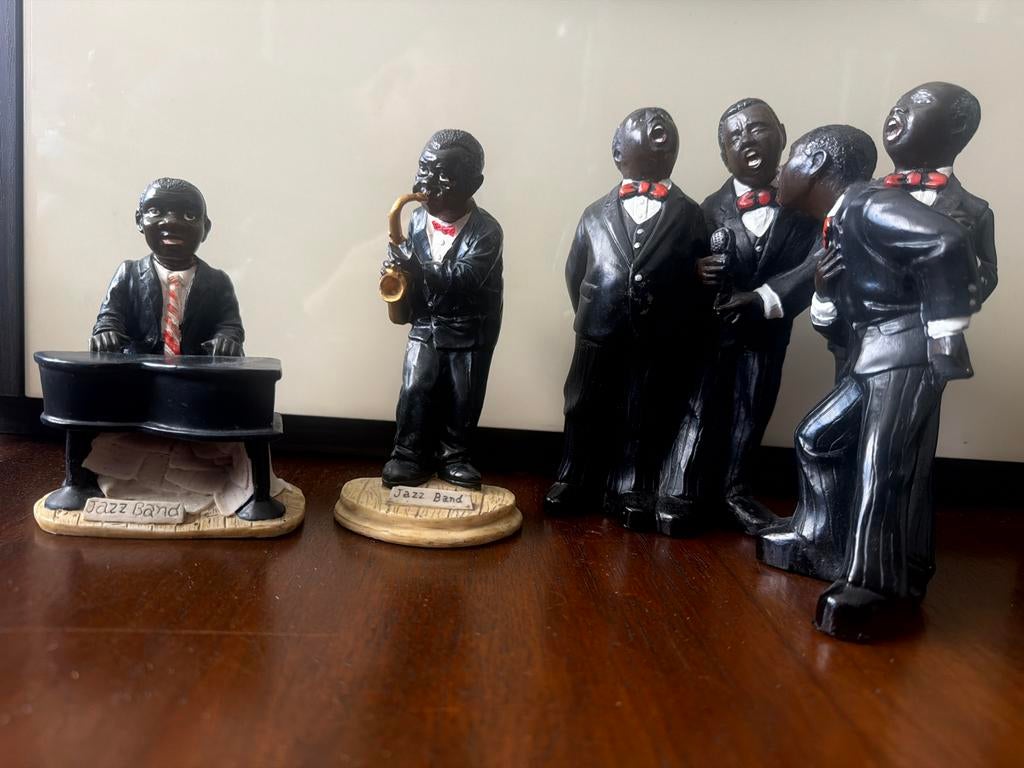 Verzameling Jazz Muzikanten Beeldjes - Decoratie, Ophalen of Verzenden, Gebruikt, Pop, Beeldje of Miniatuur