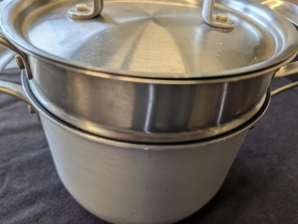 Tefal Jamie Oliver RVS Pasta Pan Set - 22 cm, Gebruikt, Keramische plaat, Pannenset, Ophalen of Verzenden