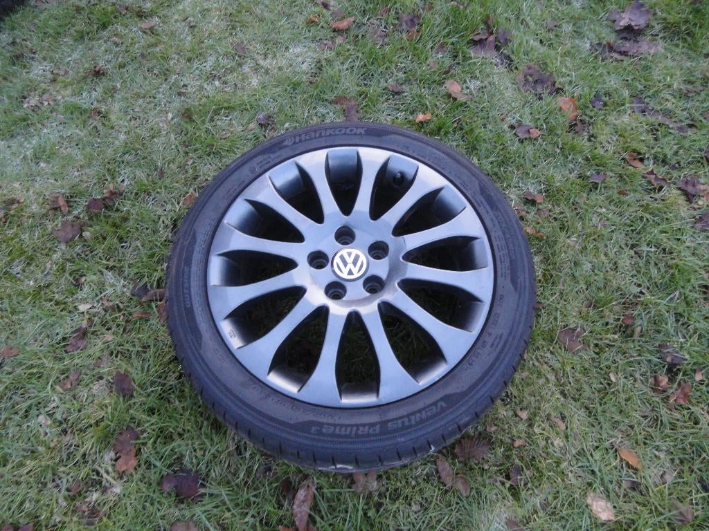Volkswagen Polo alu velgen origineel met zomerbanden 16 inch, Ophalen, Gebruikt, 16 inch, Banden en Velgen