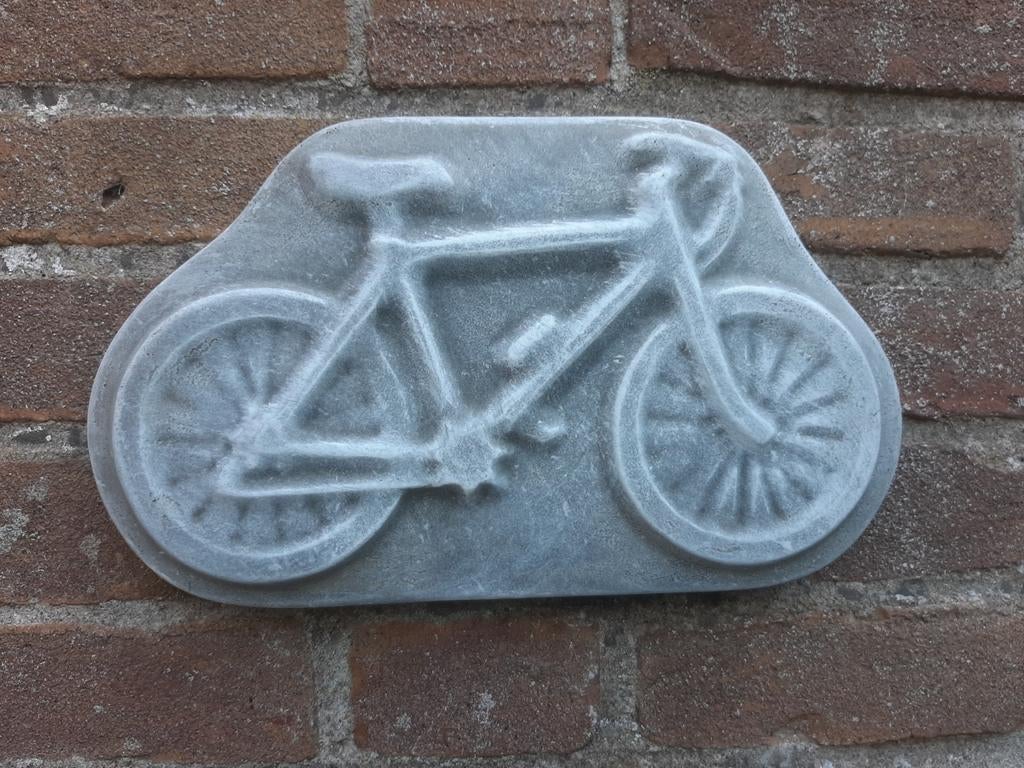 Fiets wanddecoratie betonnen beeld tuinbeeld beton, Tuin en Terras, Tuinwanddecoratie, Ophalen of Verzenden