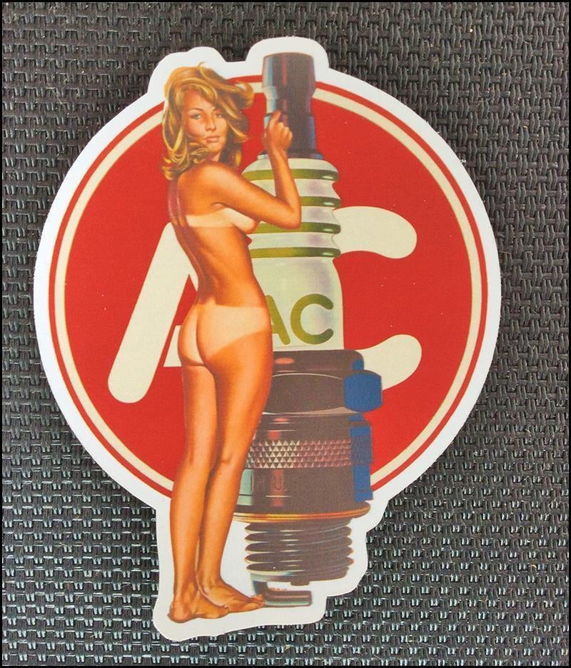 Mel Ramos AC Sexy 50s Pin Up Reclame Retro Sticker, Ophalen of Verzenden, Overige typen