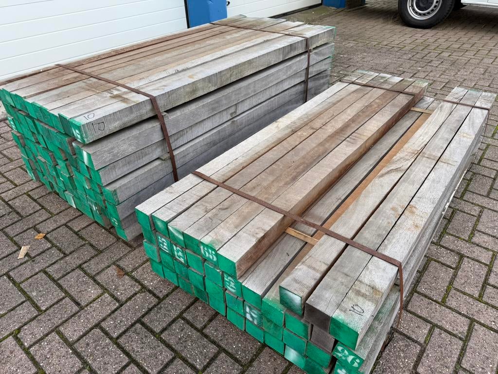 10 Azobe Palen 75x75x180, Ophalen, Palen, Nieuw, Hardhout