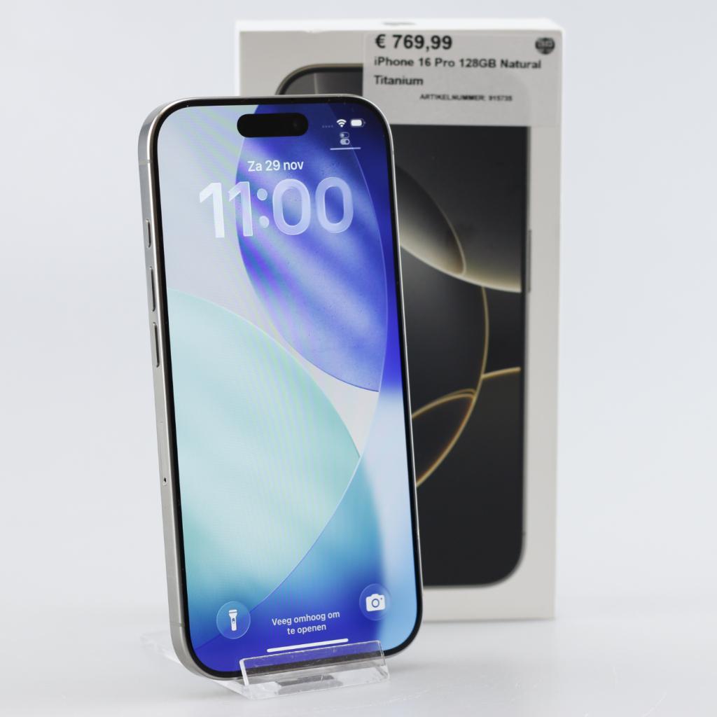 iPhone 16 Pro 128GB Natural Titanium ACTIE, Apple, Zo goed als nieuw, Support@apple.com, One Apple Park Way
Cupertino, CA 95014
United States
