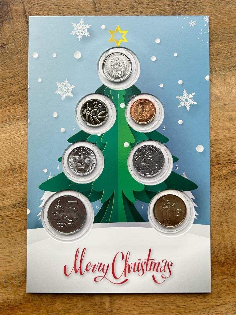 Munten kerst kaart, Diversen, Kerst, Ophalen of Verzenden