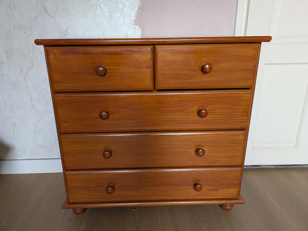 Bruine dressoirkast met lades, Ophalen, Gebruikt, 25 tot 50 cm