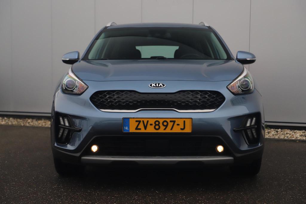 Kia Niro 1.6 GDi Hybrid DynamicLine 140PK Automaat 18 inch H, Gebruikt, Euro 6, Blauw, Leder en Stof