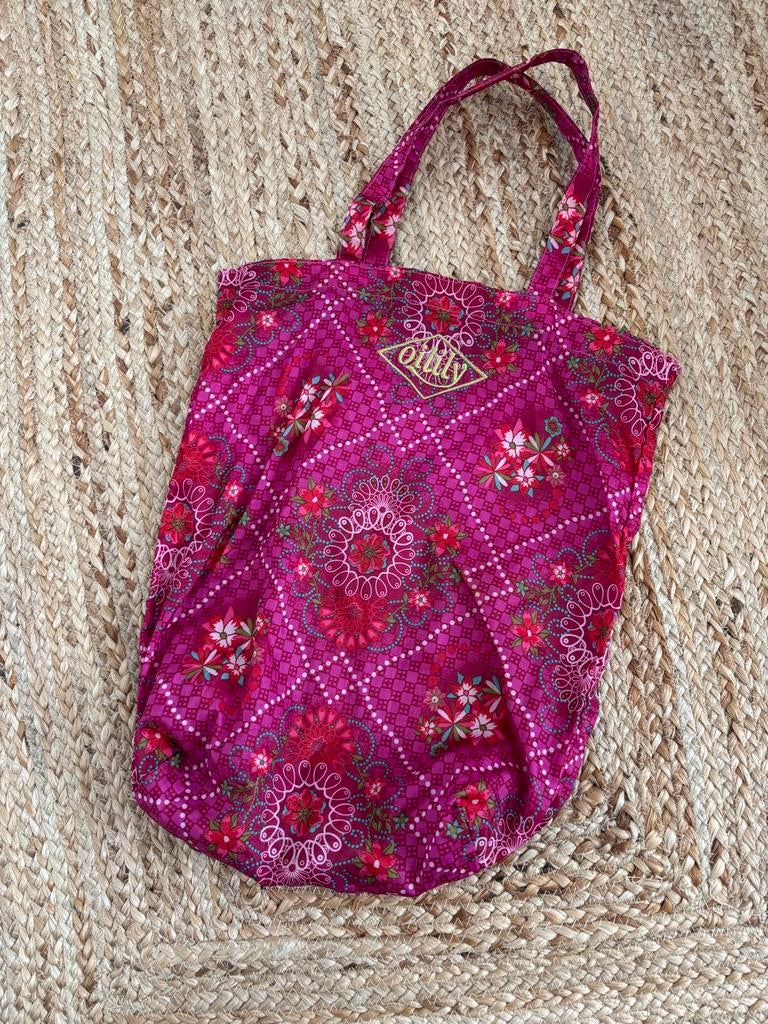 Vintage Oilily Tasje - Ruime Shopper met Bloemenprint, Ophalen of Verzenden, Gebruikt, Roze, Shopper