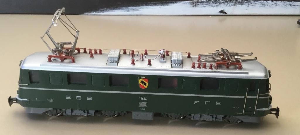 Märklin H0 # 3050 E - Lok SBB FFS BR: Ae 6/6 groen excell., Wisselstroom, Gebruikt, Locomotief, Ophalen of Verzenden