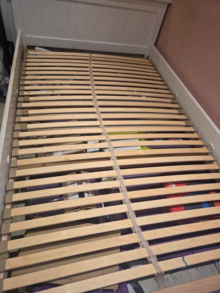 Bed 120x200 met goed  matras, Huis en Inrichting, Slaapkamer | Bedden, Ophalen, Landelijk / visdalen, Gebruikt, Wit