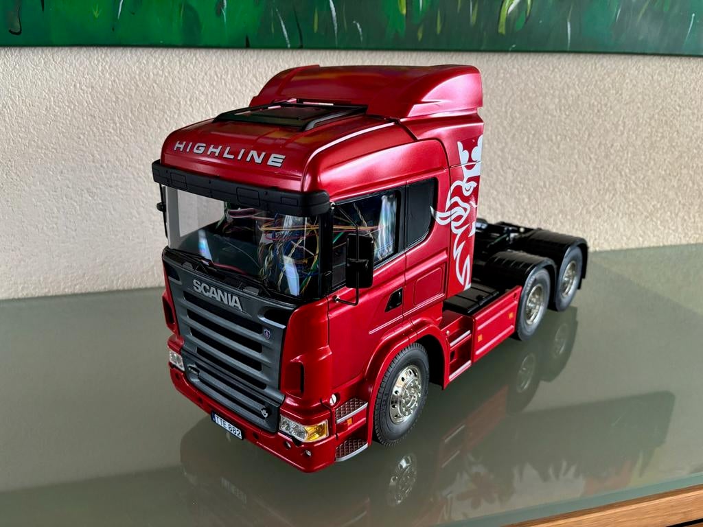 Tamiya 1/14 Scania met MFC-01 Geluids/Lichtmodule., Ophalen of Verzenden, Schaal 1:14, Elektro, Auto onroad