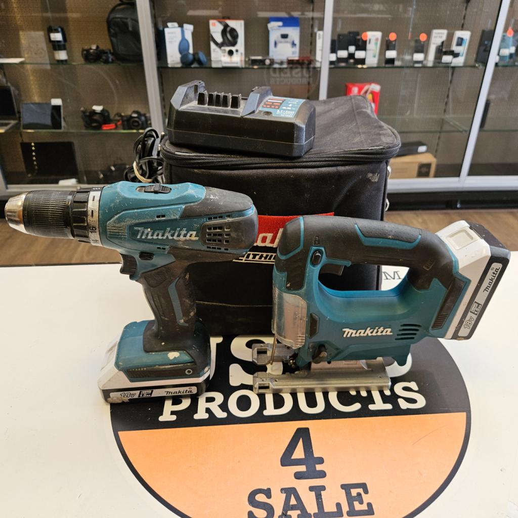 Makita DF457D + JV183D + 2 Accus en Lader, Makita, Zo goed als nieuw, Support@makita.com, Makita Corporation, 3-11-8, Sumiyoshi-cho, 
Anjo, Aichi 446-8502
Japan