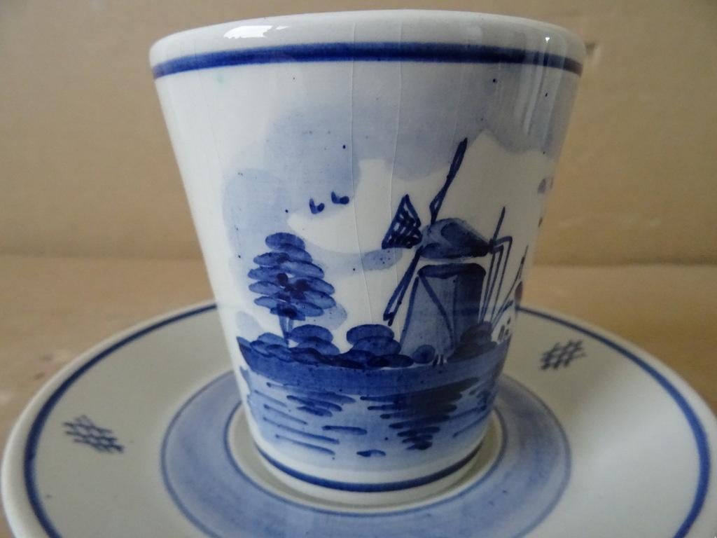 Delfts blauwe kop en schotel Delfts Holland Handwerk 1960, Ophalen of Verzenden