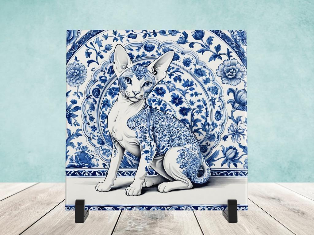 Sphynx Delfts Blauw tegel incl voet, Ophalen of Verzenden, Nieuw