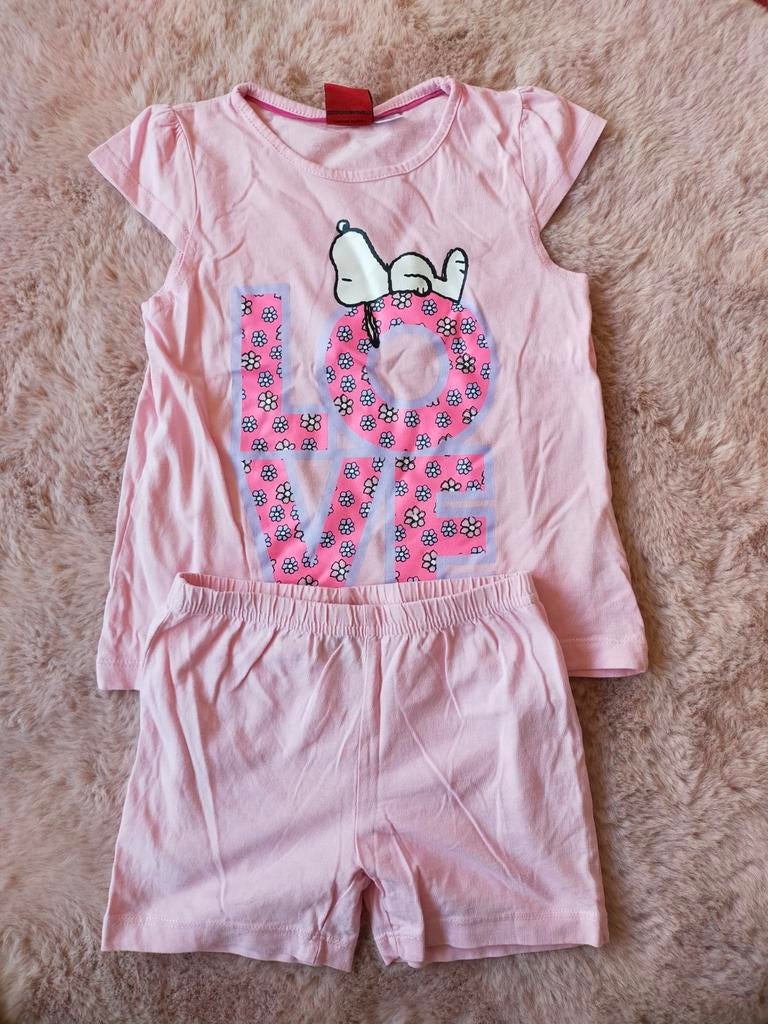 Zgan! Schattige roze shortama van Snoopy! Mt.98/104, Kinderen en Baby's, Ophalen of Verzenden, Zo goed als nieuw, Meisje, Nacht- of Onderkleding