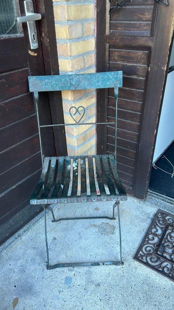 Leuk ijzer stoeltje, Ophalen of Verzenden, Gebruikt, Metaal