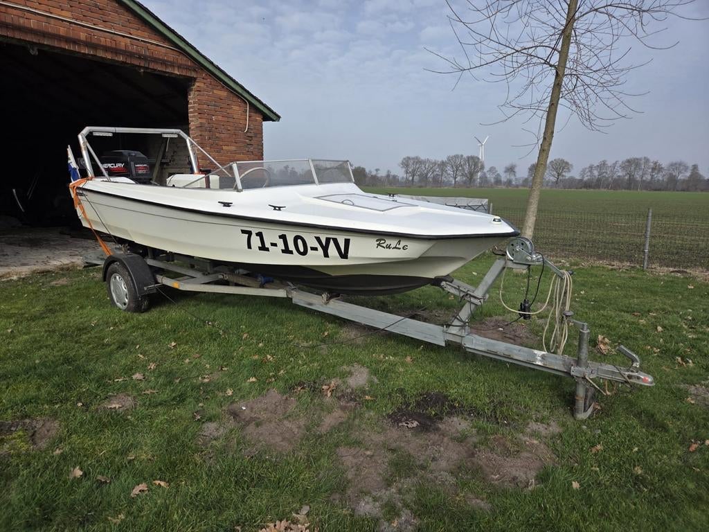 Fletcher Arrow met 60 pk Mercury en trailer, Ophalen, Gebruikt, Minder dan 70 pk, 3 tot 6 meter