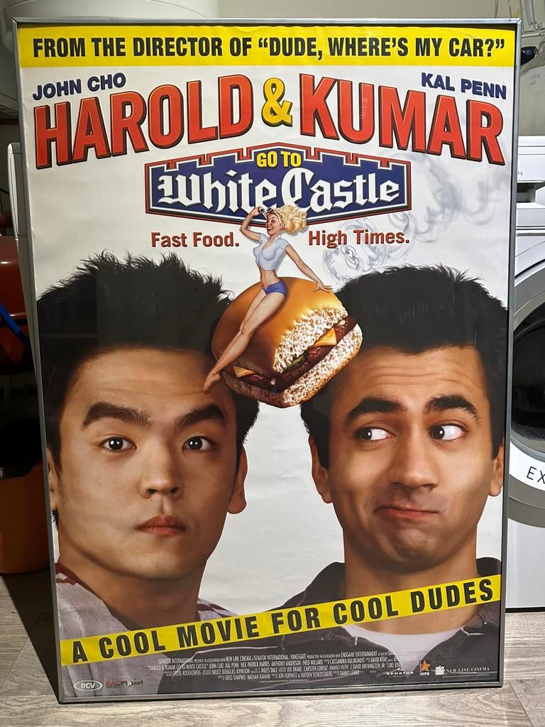 Originele filmposter Harold & Kumar Go to White Castle, Ophalen, Rechthoekig Staand, Met lijst, Deurposter of groter