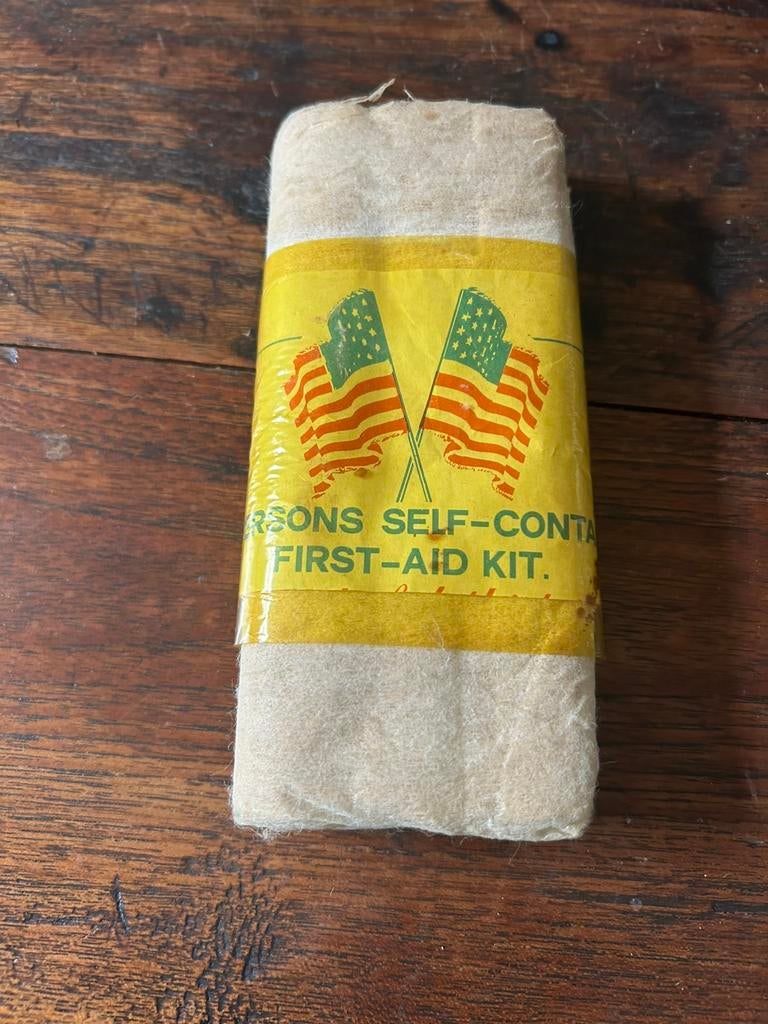 WWII Pattersons Self Contained First Aid Kit snelverband, Ophalen of Verzenden, Landmacht, Amerika