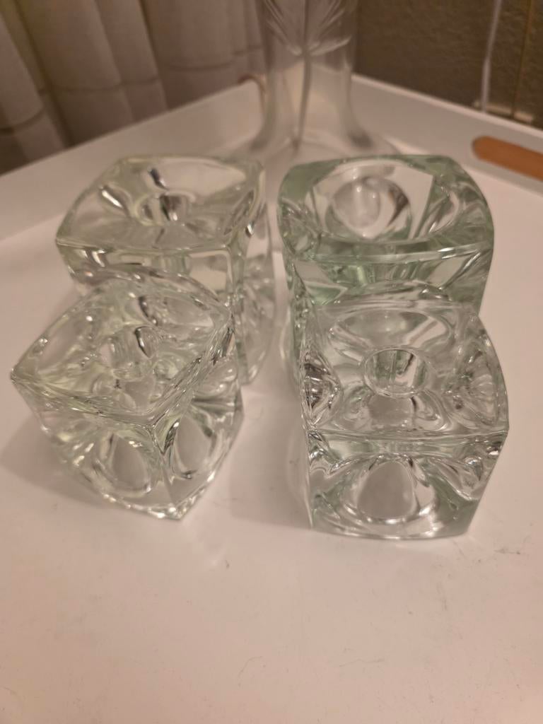 Set van 4 Sklo glazen kubussen, 2 maten, Ophalen of Verzenden