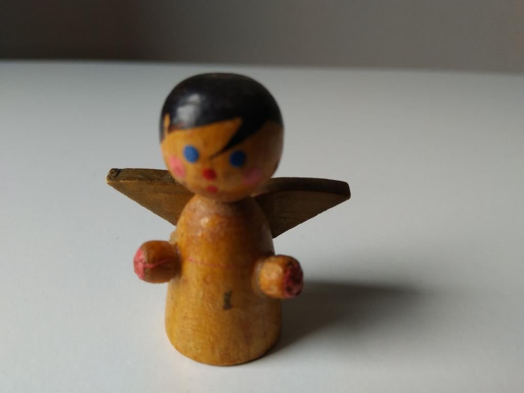 jaren 50 houten kerst engel Ertsgebergte, Ophalen of Verzenden, Gebruikt