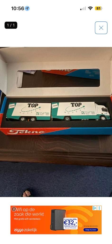 Tekno TOP Movers vrachtwagen model, Ophalen of Verzenden, Zo goed als nieuw, Overige merken