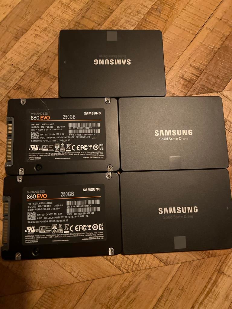 5 x Samsung 860 EVO SSD 250GB, Ophalen, Intern, Gebruikt, Server