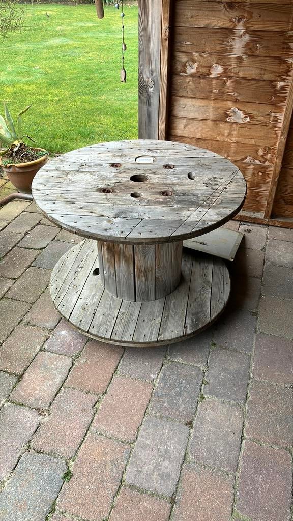 Haspel op wielen, Tuin en Terras, Tuintafels, Ophalen, Gebruikt, Rond, Hout