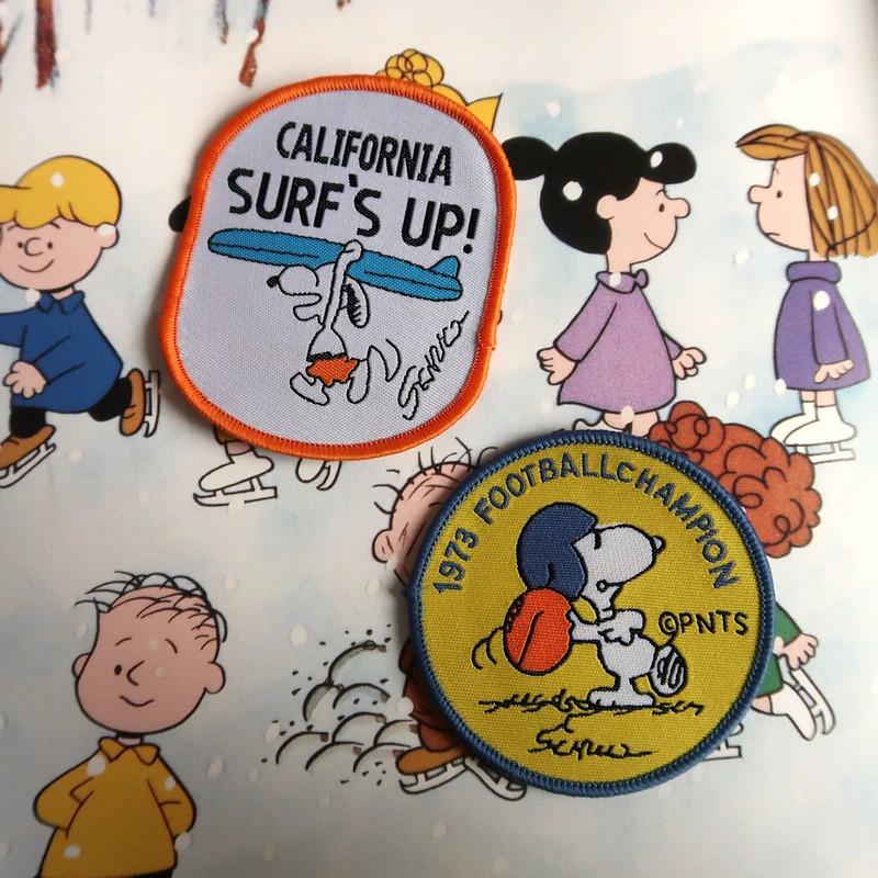 Snoopy Peanuts Strip patch badge appliqué, Set van 2, Verzenden, Snoopy, Nieuw, Gebruiksvoorwerp