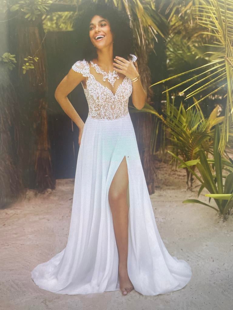 Belloza Herve Bohemian Sprookjesachtige Trouwjurk, Ophalen of Verzenden, Zo goed als nieuw, Wit, Trouwjurk