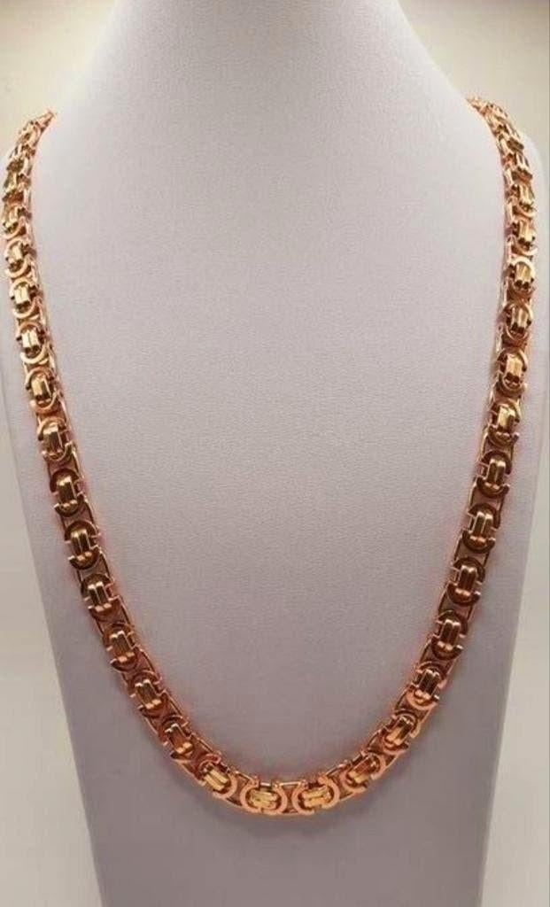 gouden platte koningsketting 14kt, Www.bredajuwelier.nl, Nieuw, Ophalen of Verzenden, Www.bredajuwelier.nl