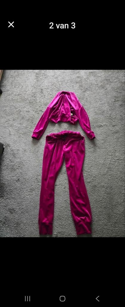 Velours Pak MTT XL XXL - Roze Trainingspak met Kettingdetail, Maat 46/48 (XL) of groter, Ophalen of Verzenden, Roze, MTT