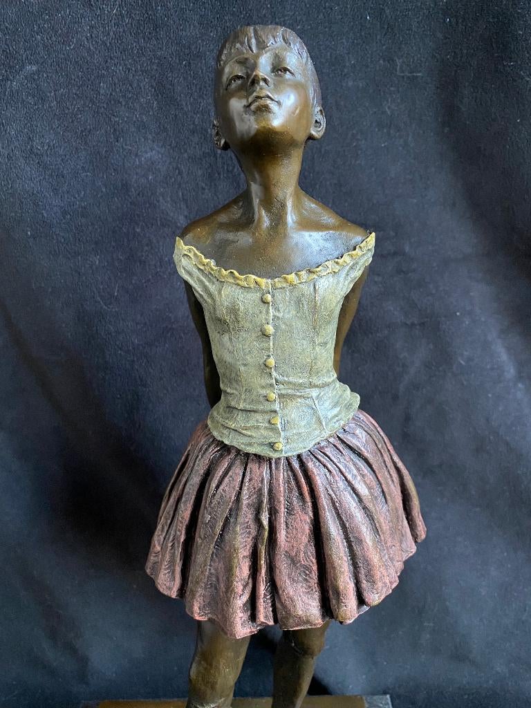 Bronzen ballerina Degas 40cm!! fraai gekleurd zuiver brons, Ophalen of Verzenden