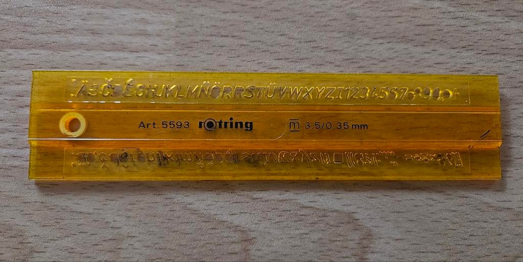 Rotring lettersjabloon 3,5 mm, Diversen, Schrijfwaren, Ophalen of Verzenden, Gebruikt