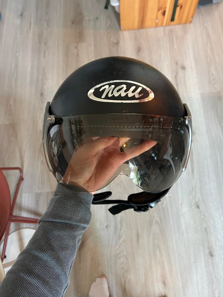 NAU Zwarte scooterhelm, Motoren, Overige merken, Dames, Jethelm, Ophalen of Verzenden