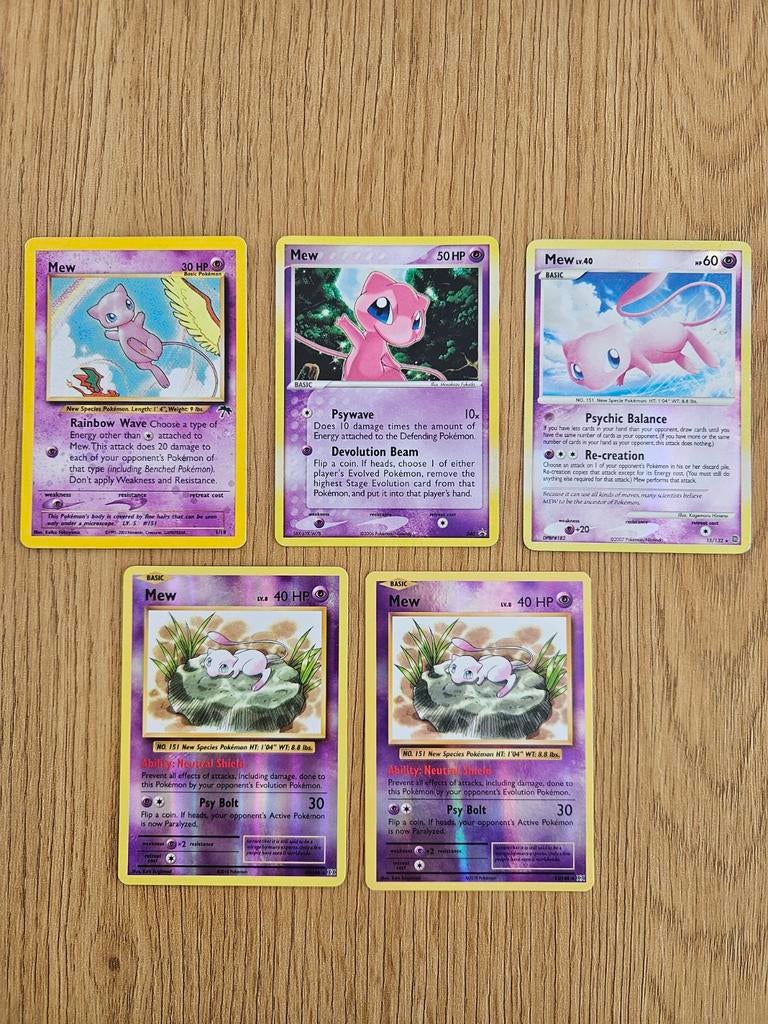 Mew Pokémon kaarten set, Ophalen of Verzenden, Meerdere kaarten, Foil