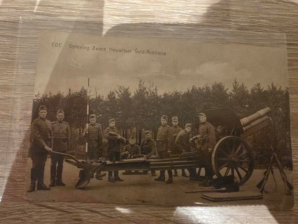 Oude Ansichtkaart Ede - Zware Houwitser Veld-Artillerie, Ophalen of Verzenden, 1920 tot 1940, Gelopen, Gelderland